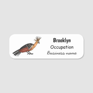 Hoatzin-Vogel-Cartoon-Illustration Namensschild