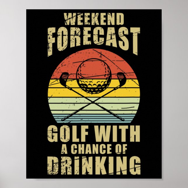 Hob Golf Golfer Golfing Cute Funny Fan  Poster (Vorne)