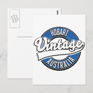 Hobart Australien Vintage-Style-Logo Postkarte