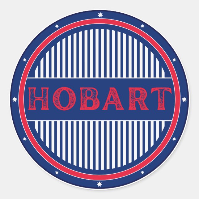 Hobart City Pride Emblem – Australian Identity Runder Aufkleber (Vorderseite)