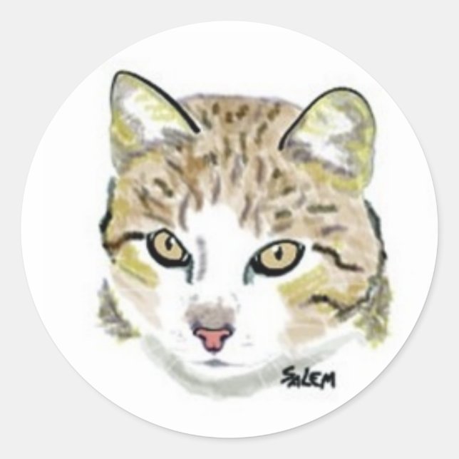 Hobbes Runder Aufkleber (Vorderseite)