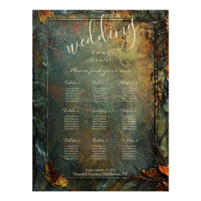 Hobbiton Haven Wedding Chart (Vorderseite)