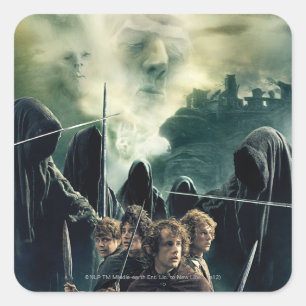 Hobbits Ready to Battle Quadratischer Aufkleber