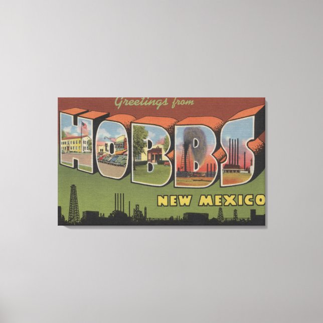 Hobbs, New Mexico - Großbuchstaben Szenen 2 Leinwanddruck (Vorderseite)