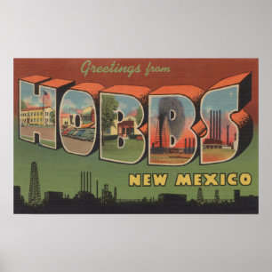 Hobbs, New Mexiko - große Buchstabe-Szenen Poster