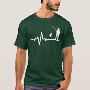 Hobby-Angler mit EKG-Leitungsmädchen T-Shirt