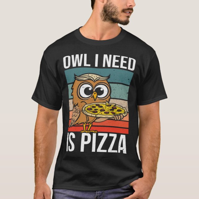 Hobby Chef Wildlife Owls Ironic Pizza Chef T-Shirt (Vorderseite)