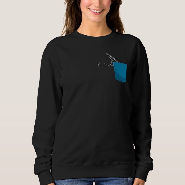 Hobby Fishermen Lake Fishing Rod Fisherman Pocket Sweatshirt (Vorderseite)