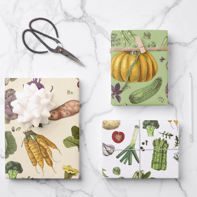 Hobby Gemüsegarten Geschenkpapier Set (Vorderseite)