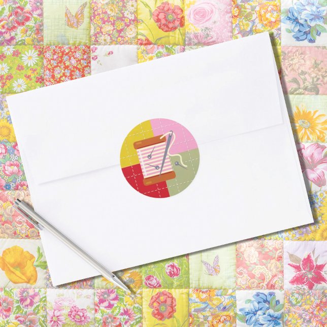 Hobby Quilt Thread Needle Buttone Rundaufkleber Runder Aufkleber (Von Creator hochgeladen)