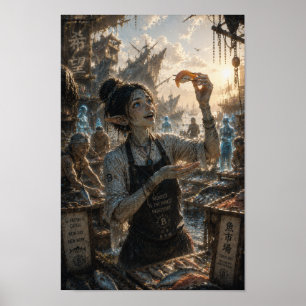 Hobbys / Sushi-Koch / Japans Fischmarkt Poster