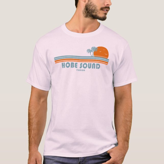 Hobe Sound Florida Sun Palm Trees T-Shirt (Vorderseite)