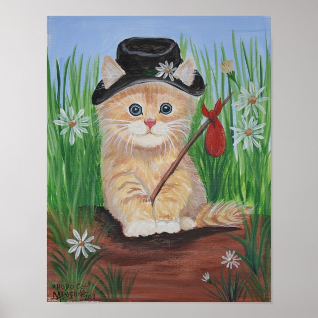 Hobo Cat Print Poster (Vorne)