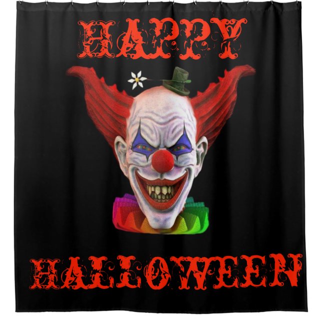 Hobo Der böse Clown (glückliches Halloween) Duschvorhang (Vorderseite)