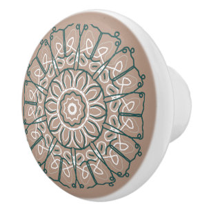 Hobo Single Lace Taupe Beige Design Keramik Tile Keramikknauf