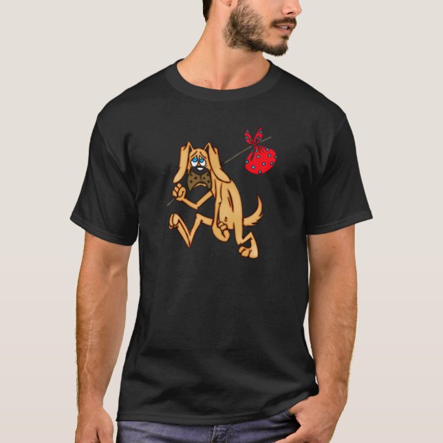 Hobo-wertlosCartoon-Hund T-Shirt (Vorderseite)