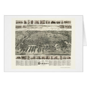 Hoboken, carte panoramique de NJ - 1904