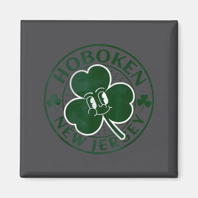 Hoboken New Jersey Irish Shamrock Nj Retro Souveni Magnet (Vorne)