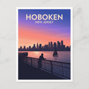 Hoboken Waterfront Walkway New Jersey Reise Postkarte