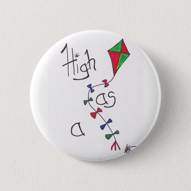 Hoch als Drachen Button (Vorderseite)