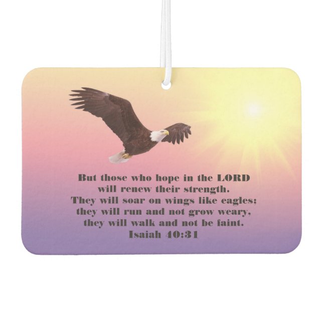 Hoch auf den Flügeln als Adler Christlich Bibelver Autolufterfrischer (Vorderseite)