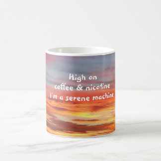 Hoch auf Kaffee- u. Nikotinsonnenaufgang-Tasse Kaffeetasse