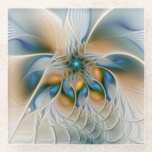 Hoch aufragende, Abstrakte Fantasy Fraktal Art mit Glasuntersetzer