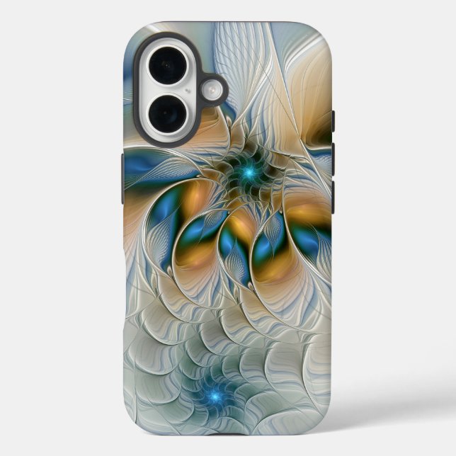 Hoch aufragende, Abstrakte Fantasy Fraktal Art mit iPhone 16 Hülle (Rückseite)