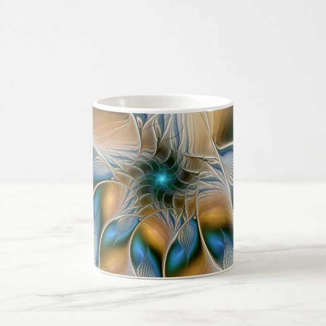 Hoch aufragende, Abstrakte Fantasy Fraktal Art mit Kaffeetasse (Mittel)