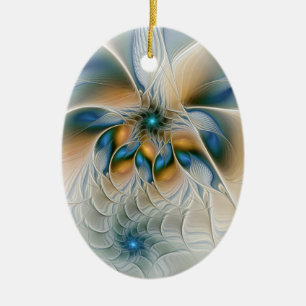 Hoch aufragende, Abstrakte Fantasy Fraktal Art mit Keramik Ornament