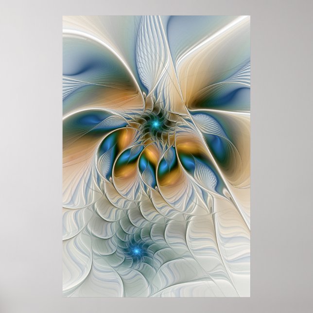 Hoch aufragende, Abstrakte Fantasy Fraktal Art mit Poster (Vorne)