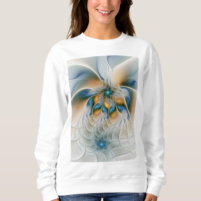 Hoch aufragende, Abstrakte Fantasy Fraktal Art mit Sweatshirt (Vorderseite)