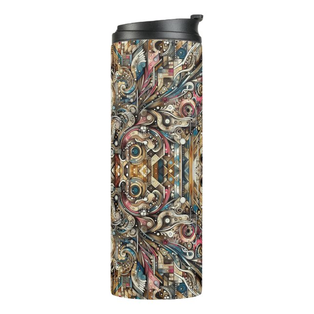 Hoch dekorierter Tumbler Thermosbecher (Nach links gedreht)