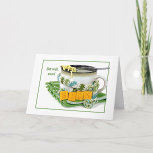 Hoch dir Hühnernoodle-Suppe Karte