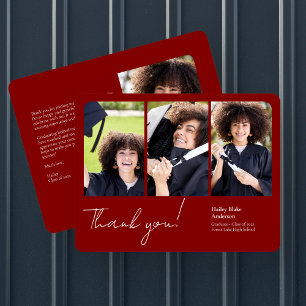 Hoch entwickelte Abschluss Foto Collage Ruby Red Dankeskarte