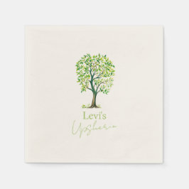 Hoch entwickelte Aquarellbaum Upsherin Upshernish Serviette