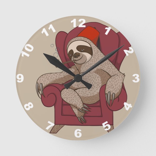 Hoch entwickelte drei Toed Trägheit Runde Wanduhr (Vorderseite)