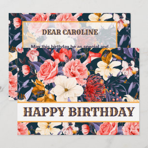 Hoch entwickelte florale Happy Birthday Karte
