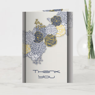 Hoch entwickelte Marine und Gelbe Blüte Vielen Dan Dankeskarte