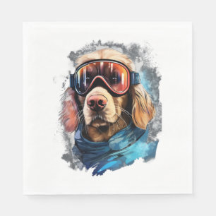 Hoch entwickelte Pooch Portraits Trendy Dog Head A Serviette
