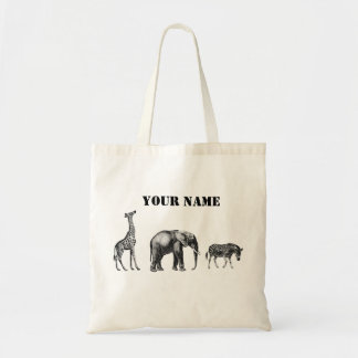 Hoch entwickelte Safari, Giraffe, Elefant und Tragetasche