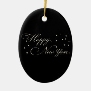 Hoch entwickelte Silvester, Schwarz und Tan Keramikornament