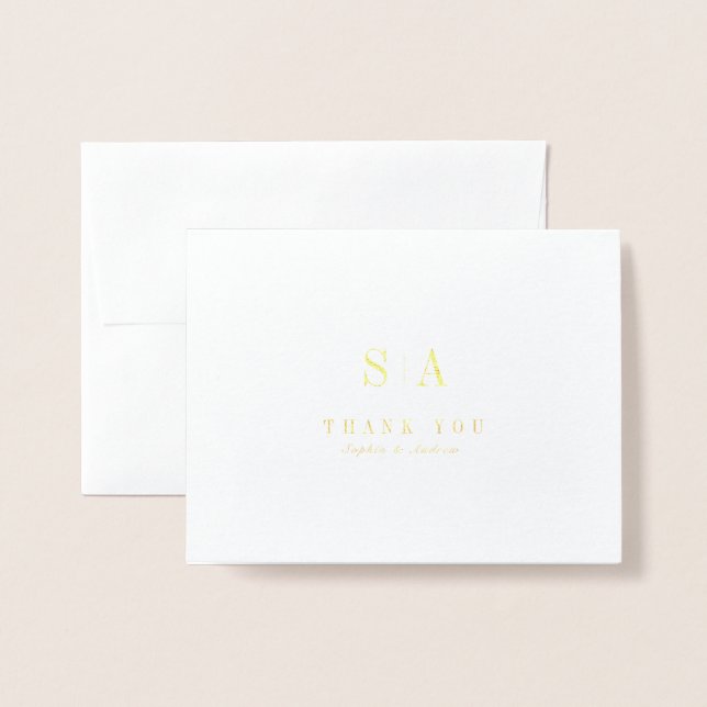 Hoch entwickeltes minimalistisches Monogramm Viele Folienkarte (Vorderseite mit Umschlag)