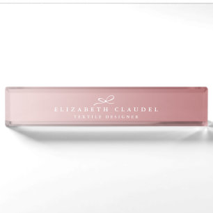 Hoch entwickeltes Rosen-Goldchic-Bogen-Schwarzes Namensplakette
