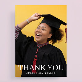 Hoch-Foto Typografie Graduate Dankeskarte