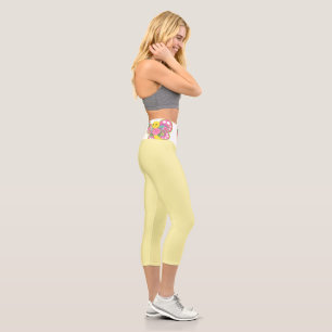 Hoch geschnittene Capri Baby Gelbe Schmetterling T Leggings