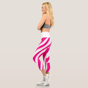 Hoch geschnittene Capri-Hose Hot Pink Leopard Capri Leggings
