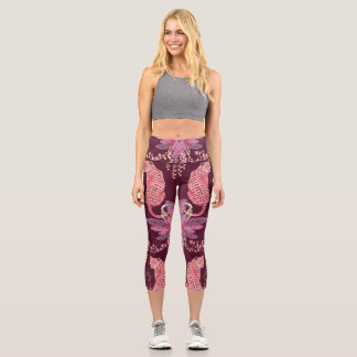 Hoch geschnittene Caprihosen Wasserfarben Leoparde Capri Leggings