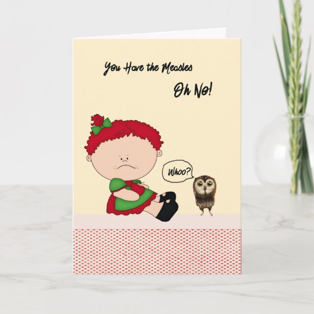 Hoch kindersichere Karte mit Masern (Vorderseite)