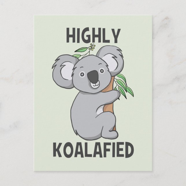 Hoch Koalafied Koala Feiertagspostkarte (Vorderseite)
